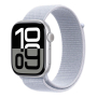 Apple Watch Series 10, 46 мм корпус из алюминия цвета «Silver», ремешок Sport Loop цвета «Blue Cloud» Apple Watch Series 10, 46 мм корпус из алюминия цвета «Silver», ремешок Sport Loop цвета «Blue Cloud»