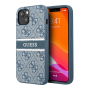 Чехол Guess для iPhone 14 PU 4G Stripe printed logo Hard (GUHCP14S4GDBL) Синий