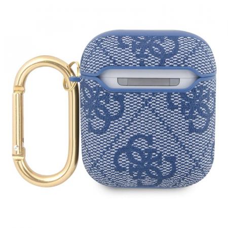 Чехол Guess для Airpods 1/2 PU leather 4G с карабином и металлическим логотипом (GUA24GSMB) Синий Чехол Guess для Airpods 1/2 PU leather 4G с карабином и металлическим логотипом (GUA24GSMB) Синий