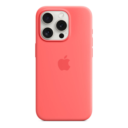 Чехол Silicone Case для Apple iPhone 15 Pro с MagSafe Guava, розовый Чехол Silicone Case для Apple iPhone 15 Pro с MagSafe Guava, розовый