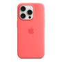Чехол Silicone Case для Apple iPhone 15 Pro с MagSafe Guava, розовый Чехол Silicone Case для Apple iPhone 15 Pro с MagSafe Guava, розовый
