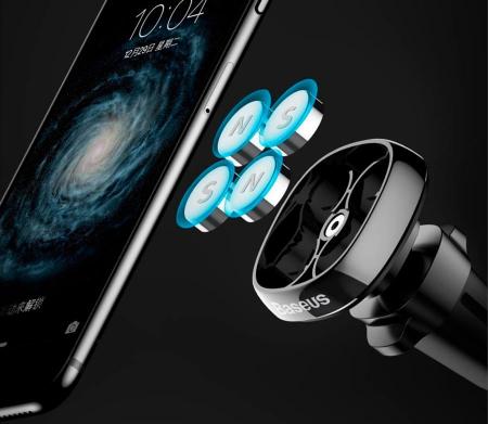 Держатель в дефлектор магнитный Baseus Privity Series Pro Air outlet SUMQ-PR01 Черный