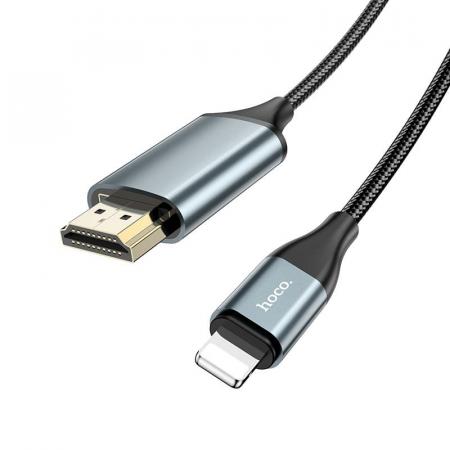 Кабель hoco. Lightning на HDMI, 2 м (UA15) Черный Кабель hoco. Lightning на HDMI, 2 м (UA15) Черный