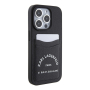 Чехол Karl Lagerfeld для iPhone 15 Pro Max Cardslot PU Saffiano RSG 3D rubber logo Hard (KLHCP15XSAPRSGK) Черный