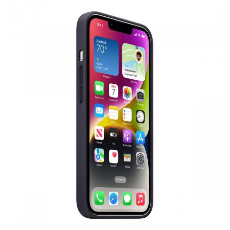 Чехол Leather Case MagSafe для Apple iPhone 14 «Ink» Синий