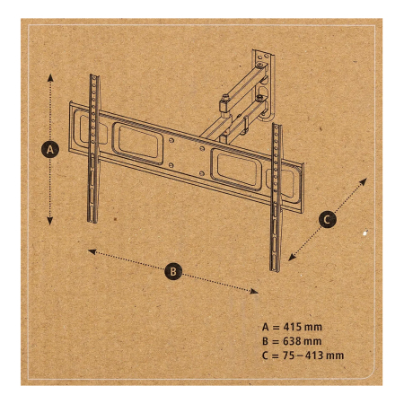 Кронштейн Hama R1 118157, 37"-75" выдвижной и наклонный до 30 кг