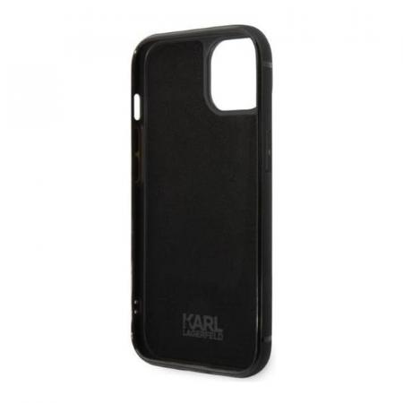 Чехол Karl Lagerfeld для iPhone 14 PU with Cardslot Signature logo Hard (KLHCP14SCSSK) Черный