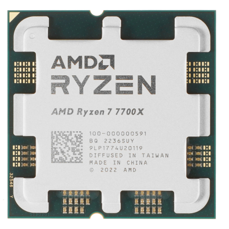 Процессор AMD Ryzen 7 7700X, 4.5 ГГц (Turbo 5.40 ГГц), AM5, BOX (100-100000591WOF)