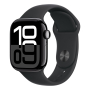 Apple Watch Series 10, 42 мм корпус из алюминия цвета «Jet Black», ремешок Sport Band размера M/L цвета «Black» Apple Watch Series 10, 42 мм корпус из алюминия цвета «Jet Black», ремешок Sport Band размера M/L цвета «Black»