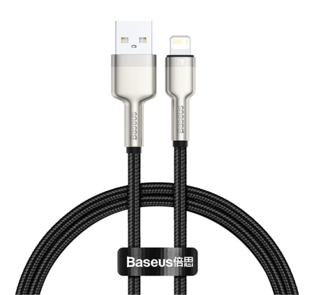 Кабель Baseus Cafule Series Metal Data Cable USB to iP 2,4A, 0,25 м (CALJK-01) Чёрный Кабель Baseus Cafule Series Metal Data Cable USB to iP 2,4A, 0,25 м (CALJK-01) Чёрный