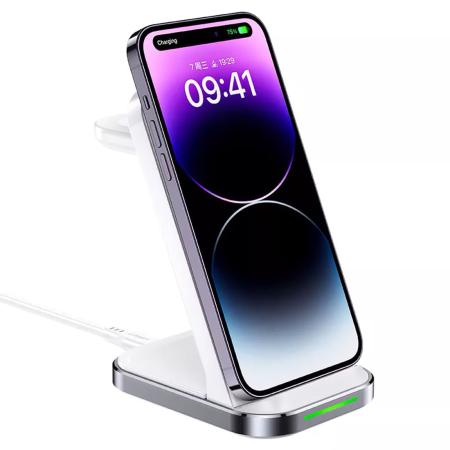 Беспроводное зарядное устройство AceFast Wireless Charger Desktop Holder 3в1 (E15) White, белый Беспроводное зарядное устройство AceFast Wireless Charger Desktop Holder 3в1 (E15) White, белый