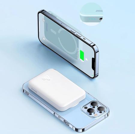 Внешний аккумулятор Baseus Magnetic Mini Wireless Fast Charge power bank с поддержкой беспроводной зарядки 6000mAh 20 Вт (PPCXM06A) Белый