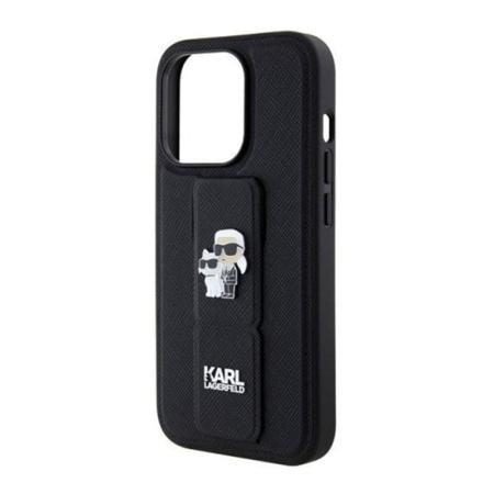 Чехол Karl Lagerfeld для iPhone 15 Pro Karl hc gripstand saffiano kc pins (KLHCP15LGSAKCPK) Черный Чехол Karl Lagerfeld для iPhone 15 Pro Karl hc gripstand saffiano kc pins (KLHCP15LGSAKCPK) Черный
