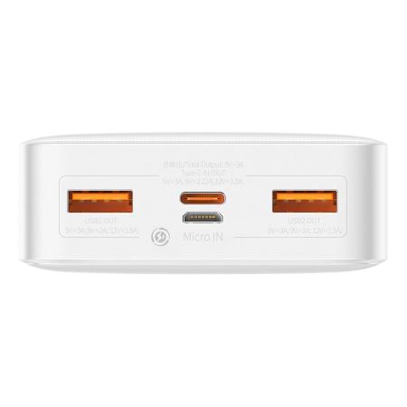 Внешний аккумулятор Baseus Bipow Digital Display Fast Charge Power Bank 20000mAh 20W Overseas Edition PPBD20K (PPBD050302) Белый