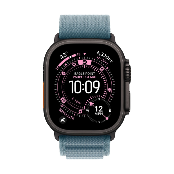 Apple Watch Ultra 3 (2025), 49 мм корпус из титана цвета «Black», ремешок Alpine Loop размера L цвета «Light Blue» Apple Watch Ultra 3 (2025), 49 мм корпус из титана цвета «Black», ремешок Alpine Loop размера L цвета «Light Blue»