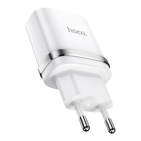 Сетевое зарядное устройство hoco. USB Indicator single port safety charger (N1) Белый