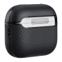 Чехол для AirPods Pro 3 Pitaka из арамидного волокна и кожи, чёрный