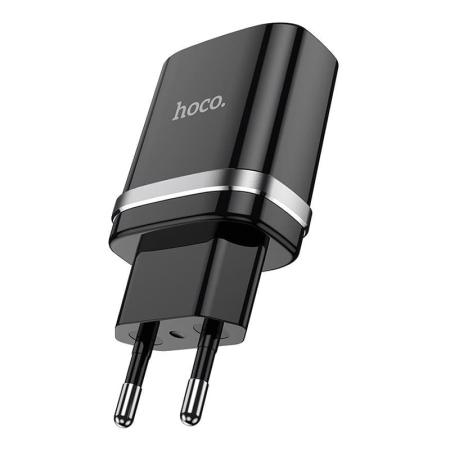 Сетевое зарядное устройство hoco. USB Indicator single port safety charger (N1) Черный