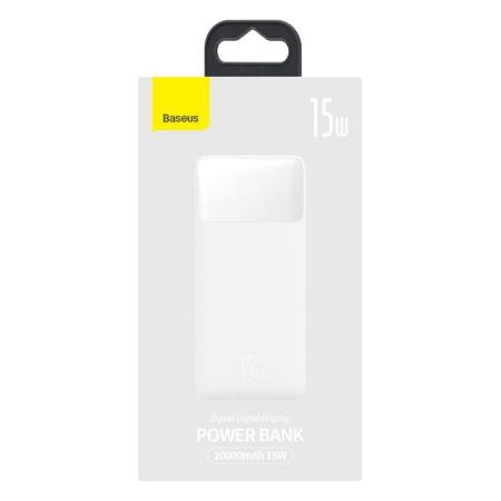 Внешний аккумулятор Baseus Bipow Digital Display Power Bank 20000mAh 15W (PPDML-J02) Белый