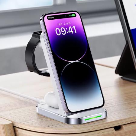 Беспроводное зарядное устройство AceFast Wireless Charger Desktop Holder 3в1 (E15) White, белый Беспроводное зарядное устройство AceFast Wireless Charger Desktop Holder 3в1 (E15) White, белый
