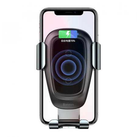 Автомобильный держатель с беспроводной зарядкой Baseus Metal Wireless Charger Gravity Car Mount (WXYL-B0A) Черный Автомобильный держатель с беспроводной зарядкой Baseus Metal Wireless Charger Gravity Car Mount (WXYL-B0A) Черный