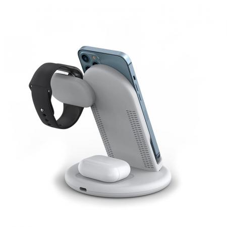 Беспроводное зарядное устройство WiWU Power Air 3в1 Wireless Charger White, белый Беспроводное зарядное устройство WiWU Power Air 3в1 Wireless Charger White, белый