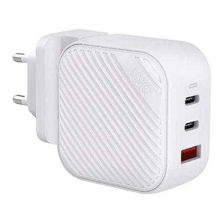 Сетевое зарядное устройство UNIQ Verge Pro 66 Вт GaN, 2 USB-C + USB-A Белый Сетевое зарядное устройство UNIQ Verge Pro 66 Вт GaN, 2 USB-C + USB-A Белый