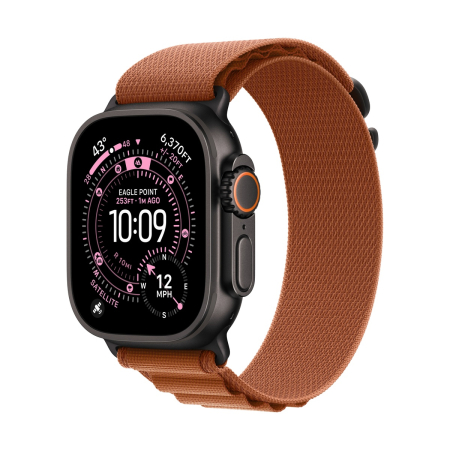 Apple Watch Ultra 3 (2025), 49 мм корпус из титана цвета «Black», ремешок Alpine Loop размера L цвета «Terra Cotta» Apple Watch Ultra 3 (2025), 49 мм корпус из титана цвета «Black», ремешок Alpine Loop размера L цвета «Terra Cotta»